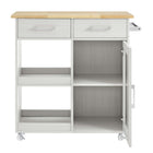 Modway Culinary Kitchen Cart With Towel Bar - White Natural-8