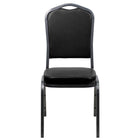 Flash Furniture HERCULES Series Crown Back Stacking Banquet Chair in Black Vinyl - Silver Vein Frame-Multipurpose Banquet Chair