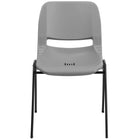 Flash Furniture HERCULES Series Grey Ergonomic Shell Stack Chair with Black Frame-Set of 5 Multipurpose Stack Chairs