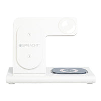 Spracht Flex Charge 3 Charging  Pad - White-Compatibility: Samsung Galaxy S21 - S23, Apple Watch, Google Pixel 7 - 8, Apple Airpods, Apple iPhone 12-16