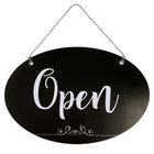 Cosco Indoor Open and Closed Sign with Chain - 8" x 12" - Black and White-The included chain allows for quick and convenient hanging on doors, windows, or entryways