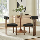 Modway Torian Boucle Fabric Dining Chair - Walnut Black - Set of 2-Double-beamed Back Leg