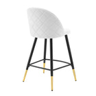 Modway Cordial Performance Velvet Counter Stools - White - Set of 2-Counter Stool Weight Limit: 300 lb