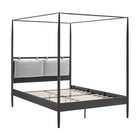 Modway Marlowe 4-Poster Canopy Metal Queen Platform Bed - Charcoal-Queen Size Platform Canopy Bed