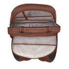Champs Onyx Leather Compact Backpack - Brown-Trolley strap for carry-on luggage
