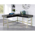 Whalen Timbercrest Collection L Desk-2 Storage Drawers with Sandy Champagne Pulls