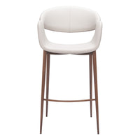 Zuo Limay Barstool - Beige/Walnut-Plush and durable faux leather fabric