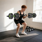 Soozier Adjustable Dumbbell Set - 3 in 1 Weights Set for Home Gym - 55 lb-Textured handles provide a comfortable, non-slip grip 