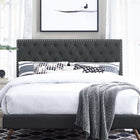 Modway Helena Tufted Upholstered Linen Fabric Full/Queen Headboard - Grey-Full / Queen Size Headboard