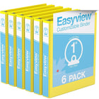 Davis Group Easyview Premium Binder - Round Ring - Customizable - 1" - Yellow - 6 Pack-3 Ring Binder