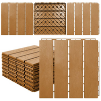MotionGrey 4-Slat Interlocking Waterproof Outdoor Deck Tiles for Patio, Balcony and Garden - Beige - 20 Piece Set-20-piece set of 4-slat interlocking deck tiles in beige for coordinated outdoor flooring