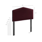 Modway Cosette Performance Velvet Twin Size Headboard - Mulberry-Wood Blend Frame