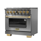 Kucht 36" KXD Series Dual Fuel Range Natural Gas - Gemstone-Sealed burners make easy to keep your range clean