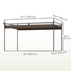 Outsunny Outdoor Gazebo, Retractable Pergola Canopy - 10' x 10' - Brown-Powder-coated frame resists rust and includes secure mounting accessories 