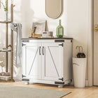 HOMCOM 31.1" L Floor Storage Cabinet - White-Easy to clean with smooth melamine facing