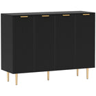 HOMCOM 47.2" L Sideboard Buffet Cabinet - Black-2 double-door cabinet holds daily accessories and utensils