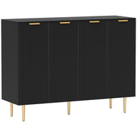 HOMCOM 47.2" L Sideboard Buffet Cabinet - Black-2 double-door cabinet holds daily accessories and utensils