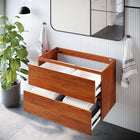 Modway Scenic 36" Wall-Mount Bathroom Vanity Cabinet - Cherry/Walnut-Drywall Friendly Mounting Cleat