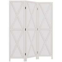 HOMCOM 3 Panel Freestanding Room Divider for Bedroom Office - White-Great for creating a personal space or dividing up large rooms
