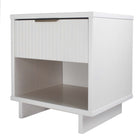 Manhattan Comfort Granville 18.11" Modern 1-Drawer Nightstand - White-Perfect for Bedside Storage, Lamps or Display Items