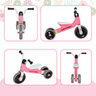 Qaba Baby Balance Bike with 3 Silence Wheels - Pink-EVA wheels are puncture-resistant, wear-resistant and shock-absorbing 