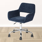 Homy Casa Fabric Upholstered Task Chair - Dark Blue-Mid back in open design