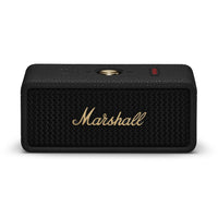Marshall Emberton III - Portable Waterproof Bluetooth Speaker - Black and Brass-Emberton III features Marshall signature sound with Dynamic Loudness that adjusts the tonal balance of the audio to ensure your music sounds brilliant at every volume