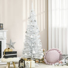 HOMCOM 5' Pencil Artificial Christmas Tree with Realistic Branches - White-Base is detachable for easy storage 