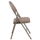 Flash Furniture HERCULES Series Ultra-Premium Triple Braced Fabric Metal Folding Chairs with Easy-Carry Handle -  Beige - 4 Pack-300 lb. Weight Capacity