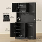 HOMCOM 71" H Pantry Cabinet with Charging Station - Black-Built-in power strip includes two AC and two USB ports for charging 