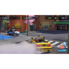 Taxi Chaos 2 for Nintendo Switch 2-Abilities change how you play. Work with Cleo to unlock combat and utility abilities. Combat abilities like Sonic Blast and Tesla Shock. Utility abilities like Turbo Boost, Hacking Key, and Aqua Wheels. Use them to reach shortcuts, counter TaxiBots, and survive tougher shifts.