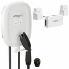 Emporia Classic Level 2 40A NEMA Plug J1772 EV Charger and Vue 3 2-Phase Load Management Bundle - White-Powersmart load management automatically adjusts ev charging rate to keep total electrical usage within system limits while allowing the sum of breakers to exceed panel service rating for optimized energy distribution