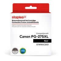 Staples Canon PG-275XL Remanufactured Inkjet Cartridge - High Yield - Black-Black