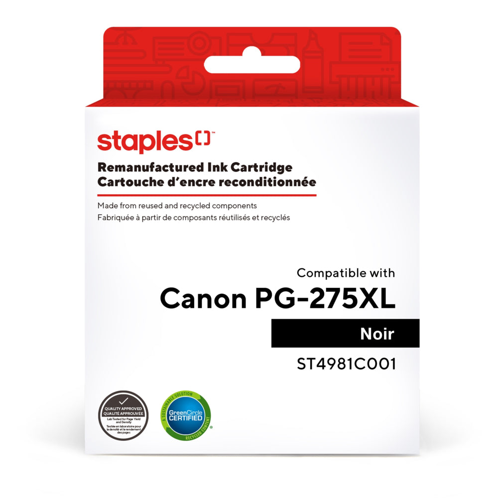 Staples Canon PG-275XL Remanufactured Inkjet Cartridge - High