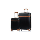 Champs Vintage 2-Piece Hardside Luggage Set - 4-Wheeled & Expandable - Black-2-Piece Set, 29"/21"