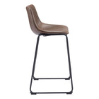 Zuo Smart Barstool - Vintage Espresso - Set of 2-Dimensions: 21.3" L x 19.7" W x 39.4" H