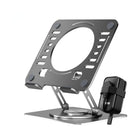 Uncaged Ergonomics Travel Pack RISE Swivel Laptop Stand & Travel Charger - Silver-Rise Swivel Adjustable Laptop Desk Stand 2.0 holds laptops in an ergonomic friendly position.