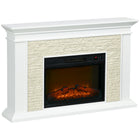 HOMCOM 31.5" Electric Fireplace with Mantel, Remote Control and 12H Timer - White-Customize the look of your ambience with 3 adjustable brightness settings at your disposal 
