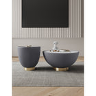 Manhattan Comfort Anderson Modern 28.15" Coffee Table and 18.43" End Table - Grey - Set of 2-Beautiful Ceramic Marble Table Top