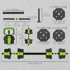 Soozier 4-in-1 Adjustable Dumbbell Set - 44 lb Free Weights Set - Green-Plastic surface is tough, odourless and rust-resistant 