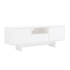 Manhattan Comfort Ella 59.1" Modern TV Stand - White-Raised Semicircle Door/Drawer Front Design
