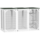 PawHut 71" L Catio Outdoor Cat Enclosure - White-Suitable for indoor and outdoor use 