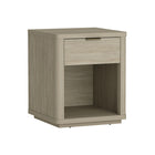 Manhattan Comfort Evelyn 20" Modern 1-Drawer Nightstand 2-Piece Set - Natural-Sleek, Horizontal Drawer Pulls for a Clean, Uncluttered Look