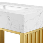 Modway Gridiron 30" Bathroom Vanity - White/Gold-Fixtures Not Included