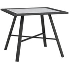 Outsunny Small Outdoor Patio Side Table with SPC Tabletop - Grey-Grey stone-look tabletop and black frame enhance any decor 