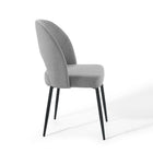 Modway Rouse Upholstered Fabric Dining Side Chair - Black/Light Grey-Splayed and Tapered Legs