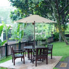 Outsunny Patio Umbrella with 6 Ribs - 6.6' - Cream White-Φ6.4 FT (1.96 m) outdoor parasol is extensive, providing plenty of shelter from the sun