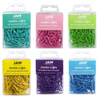 JAM Paper Colourful Standard Paper Clips - Regular 1" - Spring Assortment - 100/Pack - 6 Packs-Colours: Pink, Purple, Yellow, Teal, Lime Green, Baby Blue