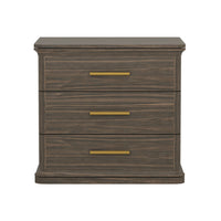 Manhattan Comfort Clifford Traditional 3-Drawer Nightstand - Walnut-Wood Grain Laminate Finish: Warm, natural wood look with a durable, easy-to-clean surface