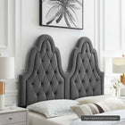 Modway Augustine Tufted Performance Velvet Twin Headboard - Charcoal-Performance Velvet Upholstery